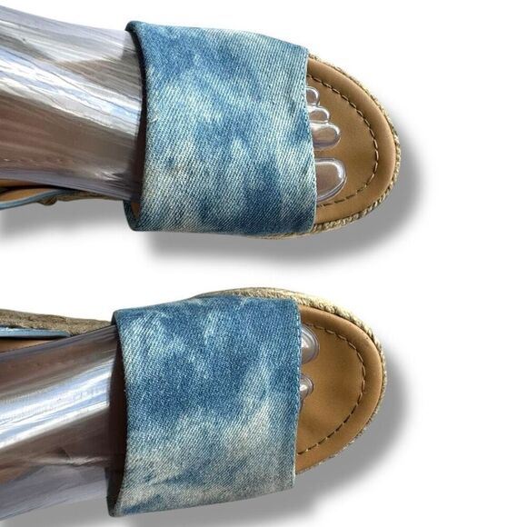 Soda Women's Blue Denim Espadrille Platform Sandals Size 8 - Picture 7 of 8